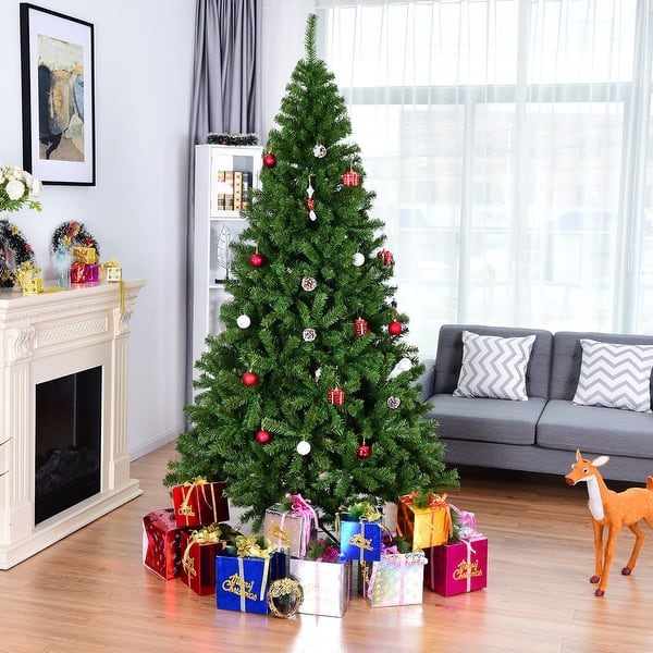 Shop Costway 6ft 7 5ft 9ft Pvc Artificial Christmas Tree 1000 1346 2132 On Sale Overstock 25455721
