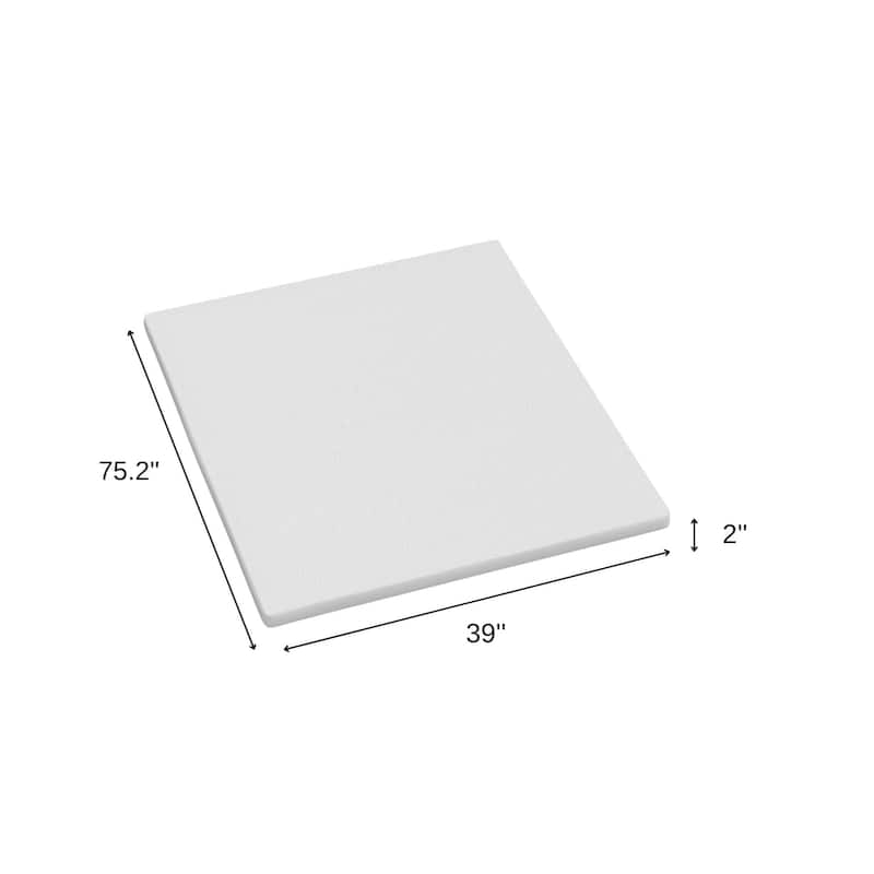 2" White Gel Memory Foam Twin Mattress Topper