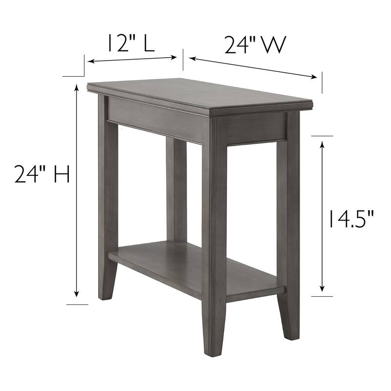 Leick Home Laurent Narrow End Table with Shelf