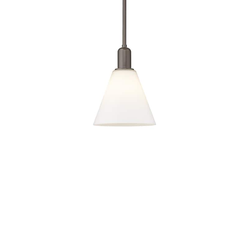 Innovations Lighting 716-1S-11-8 Berkshire Glass Pendant Berkshire - Oil Rubbed Bronze / Matte White