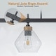 preview thumbnail 9 of 12, 3 Light Black Linear Kitchen Pendant Light Clear Seeded Glass Shades - W 33-in