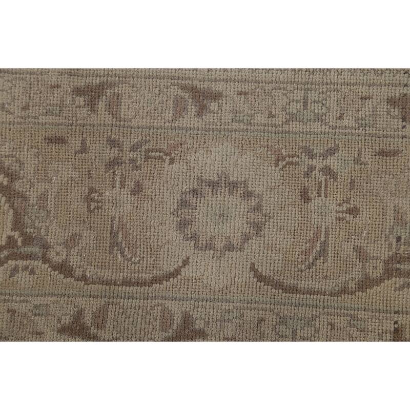 Beige Tabriz Persian Vintage Rug Handmade Traditional Wool Carpet - 6'8"x 10'2"