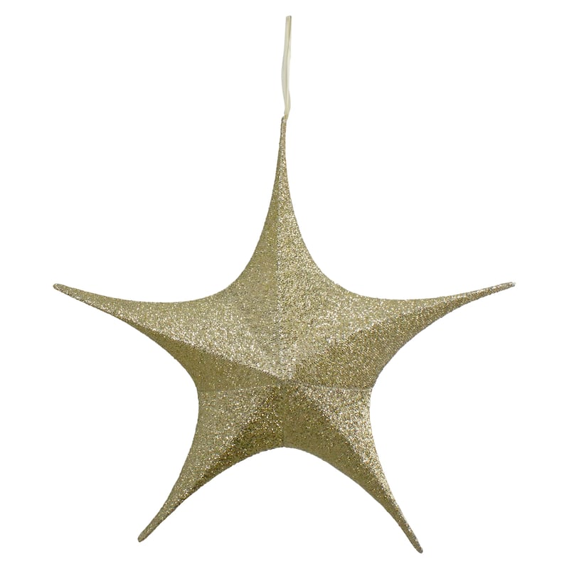 25.5" Tinsel Foldable Christmas Star Outdoor Decoration