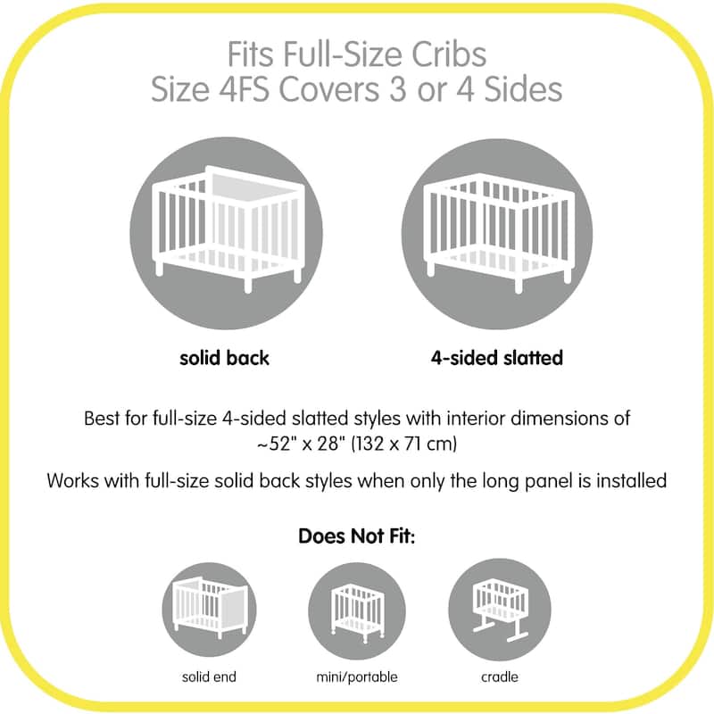 BreathableBaby Breathable Mesh Liner for Full-Size Cribs, Deluxe 4mm Mesh (Size 4FS Covers 3 or 4 Sides) - N/A
