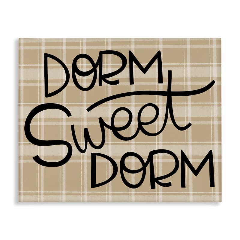 Stupell Sweet Dorm on Plaid Canvas Wall Art Design By Mandy Ford Art + Illustration - 20 x 16