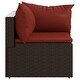 preview thumbnail 52 of 100, vidaXL Patio Corner Sofa with Cushions Black/Brown/Gray Poly Rattan