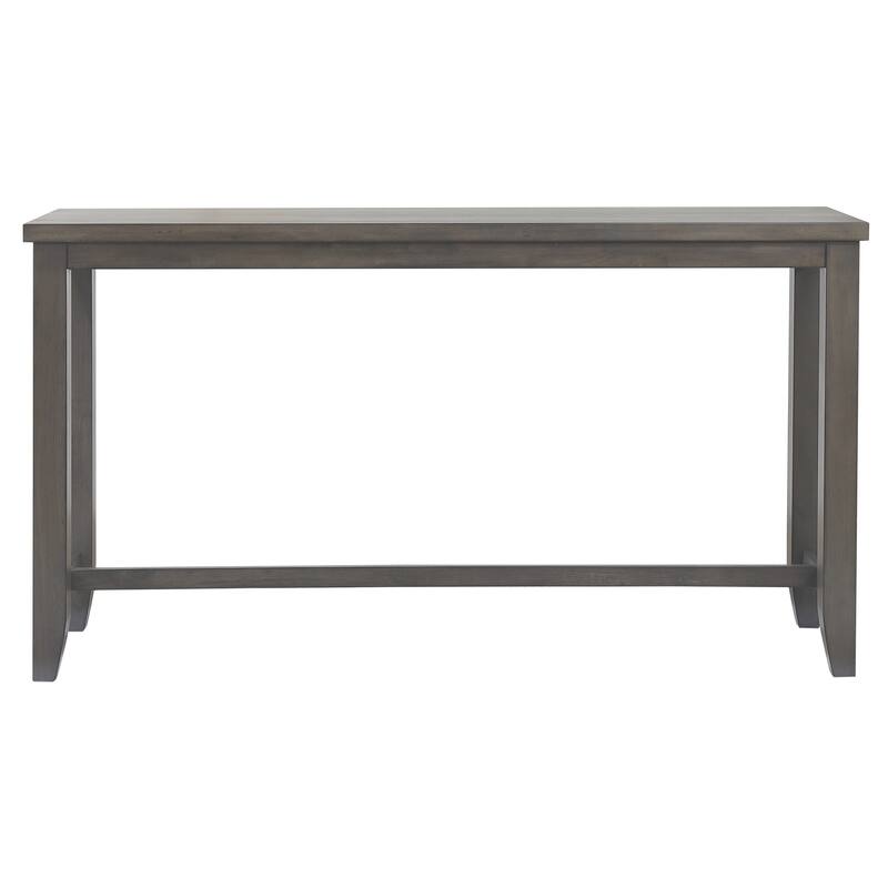 Distressed Rectangular Narrow Wooden Dining Table - 65.5" - Gray