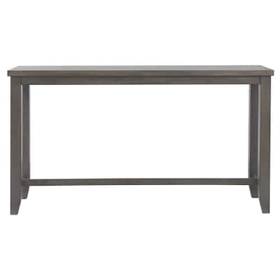 Distressed Rectangular Narrow Wooden Dining Table - 65.5" - Gray