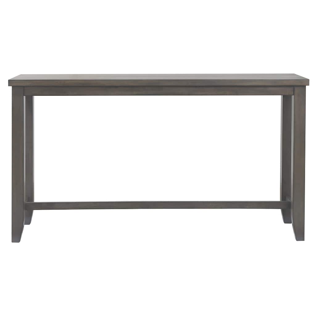 Distressed Rectangular Narrow Wooden Dining Table - 65.5" - Gray