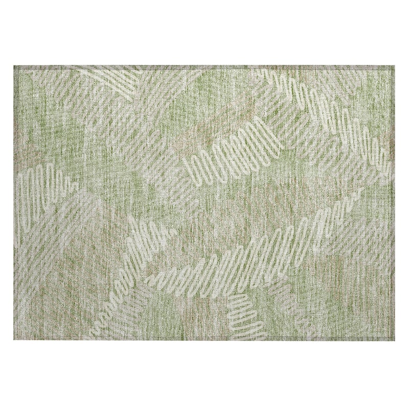 Machine Washable Indoor/ Outdoor Chantille Contemporary Squiggles Rug