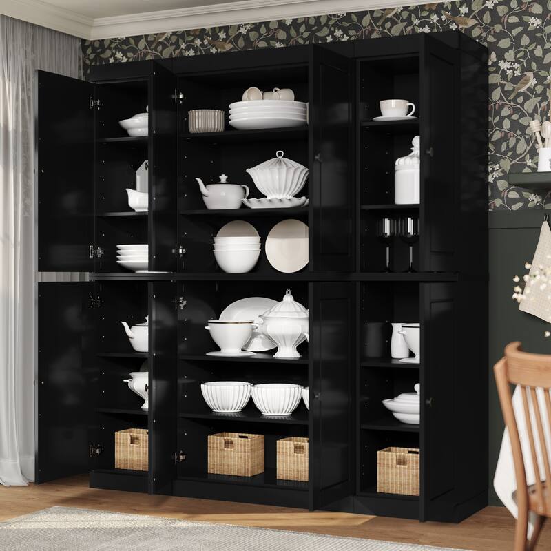 Palace Imports 100% Solid Wood Pantry Cabinet, Raised Panel Doors, Adjustable Shelves, 65" Wide, 71.5" Tall - 65" x 71.5"