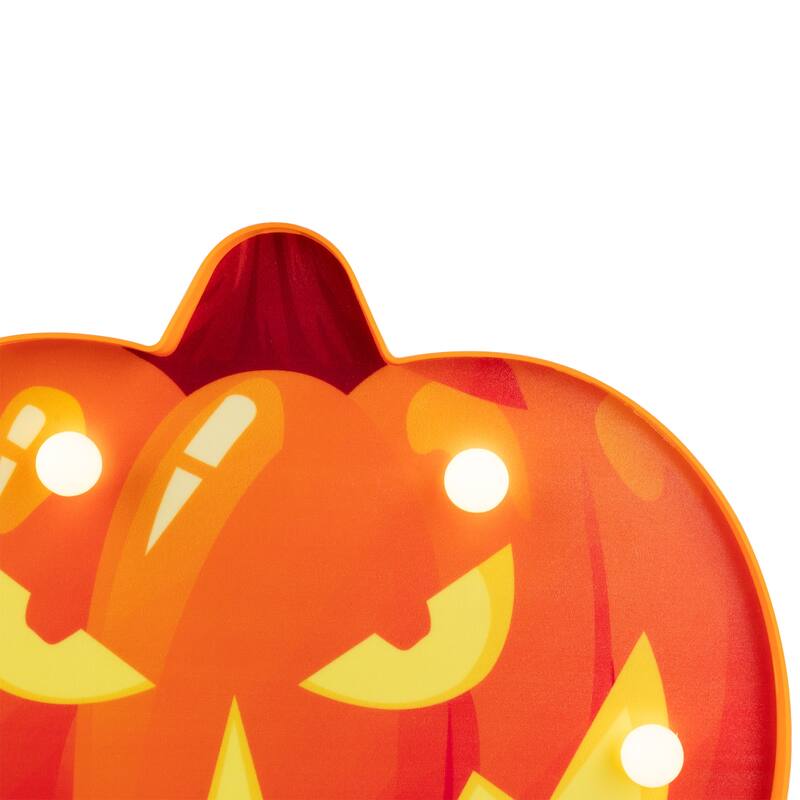 LED Lighted Jack-O-Lantern Halloween Marquee Sign - 7.5" - White Lights