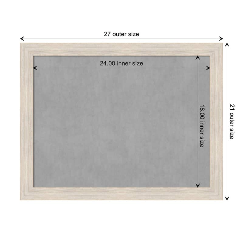 Amanti Art Hardwood White Wash Narrow Framed Magnetic Board - Board Size 24x18