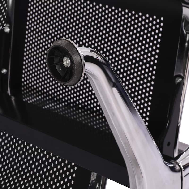 Kinbor 3-Seat Airport Reception Waiting Chair Bank Salon Barbershop Bench Guest Chair