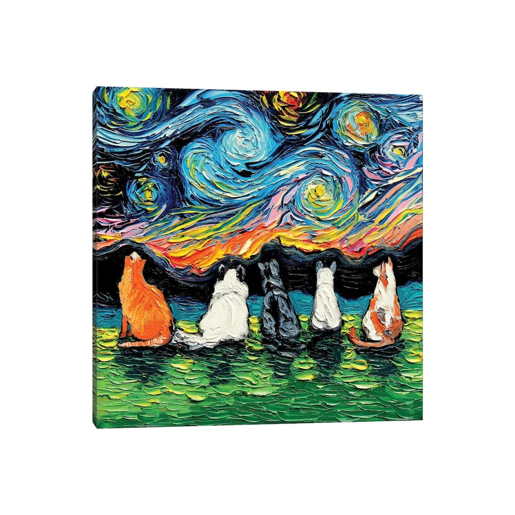 iCanvas "Starry Cats" by Aja Trier Canvas Print