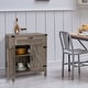 preview thumbnail 7 of 6, Light Gray Double Door Sideboard Dining Buffet With One Drawer Adjustable Shelf