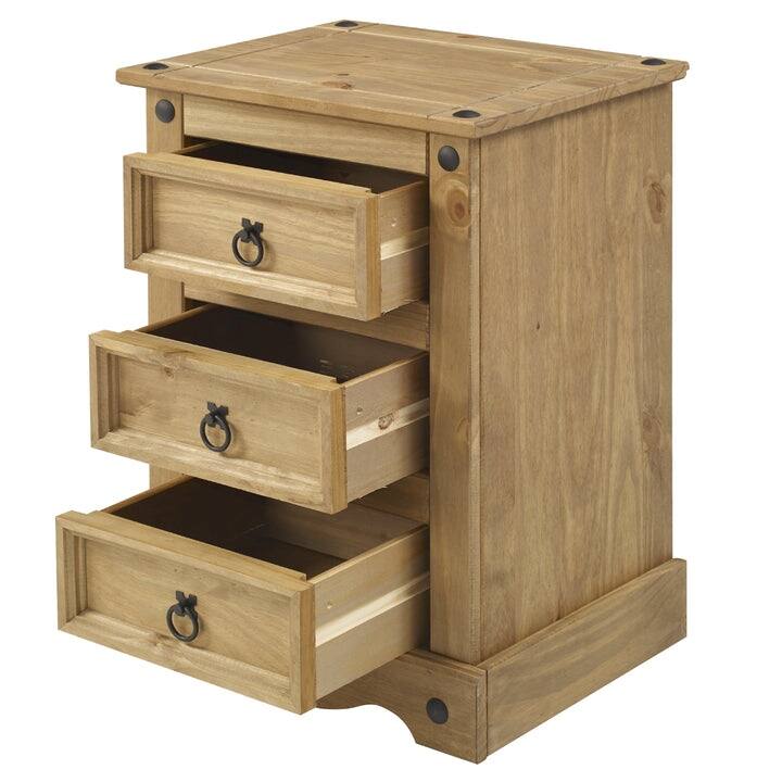 Wood Nighstand 3 Drawers Corona | Furniture Dash