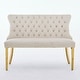 preview thumbnail 21 of 35, Kitchen Loveseat Dining Bench with Gold-Plated Steel Legs & Handmade Button Tufted