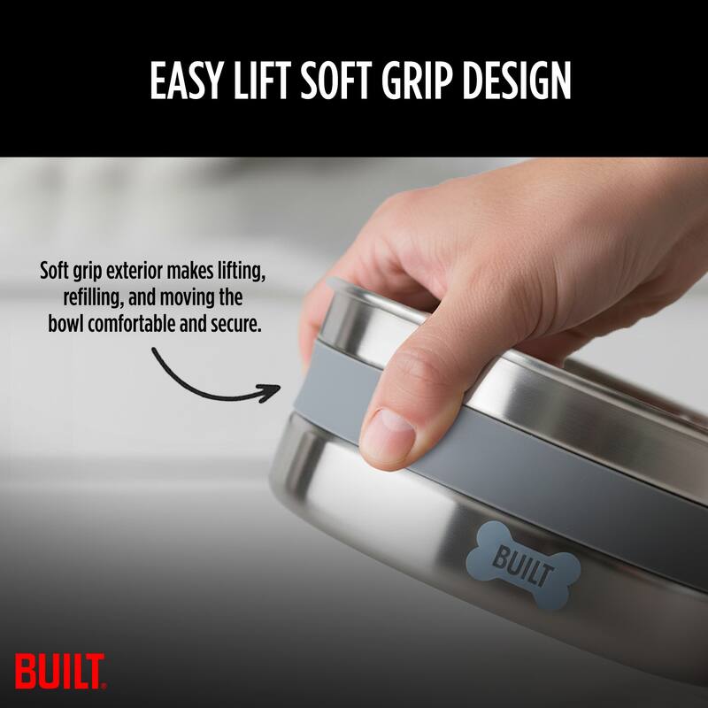 Built Stainless Steel Dog Bowl - 64 Oz
