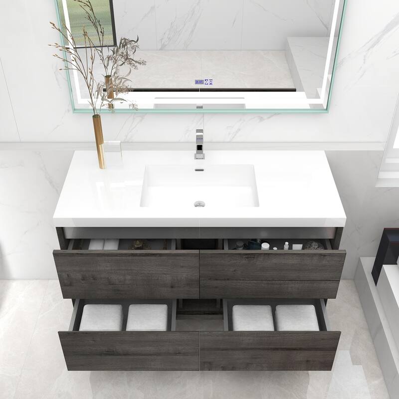 Selina 48" Wall Mounted Vanity with Single Sink - 48