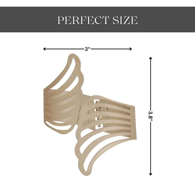 Set of 2 Cuff Metal Wings Tieback Angel - 3.8"L x 3"W x 2.5"D