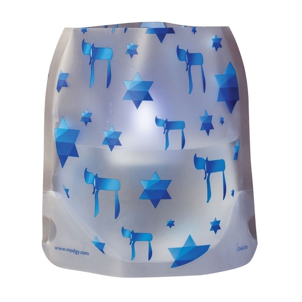Modgy Holiday Expandable Luminary Lanterns - 4 Pack with Floating LED Candles - Hanukkah - 6.5 in. x 6.5 in. x 6 in.