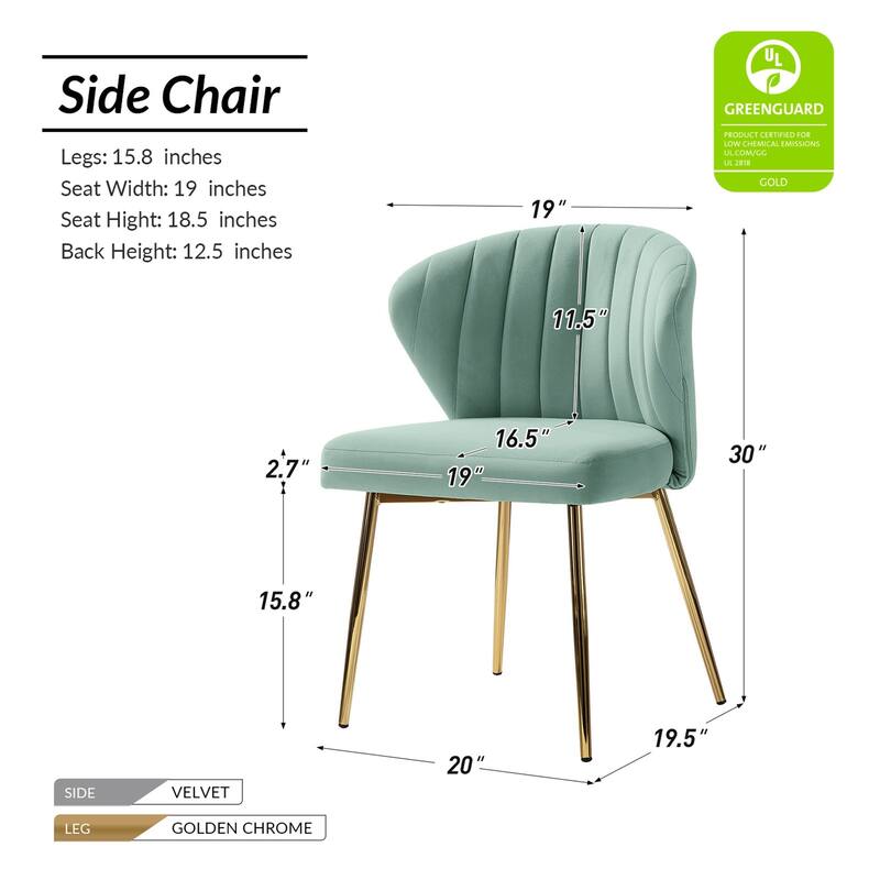 Barbara Contemporary Upholstered Side Chair with Small Base Set of 2 by HULALA HOME