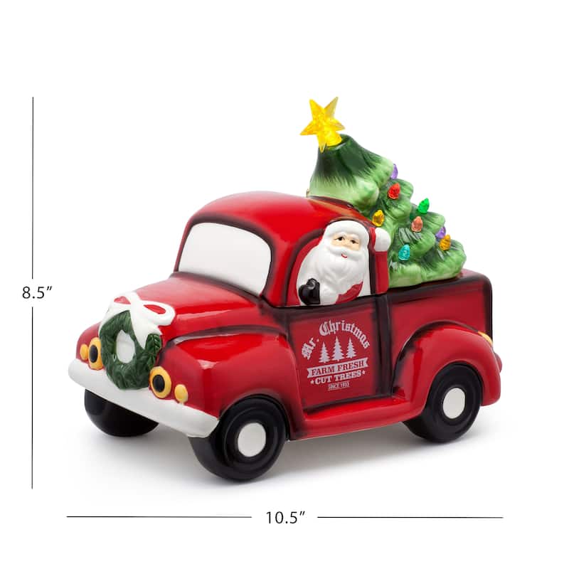 10.5" Nostalgic Ceramic Lit Truck Cookie Jar