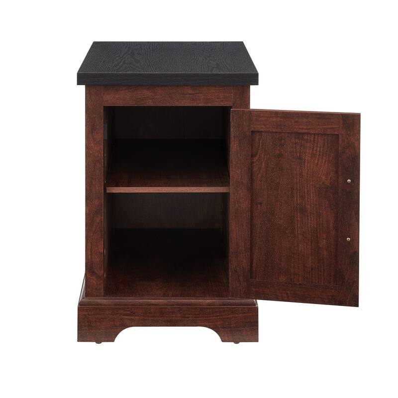 GDF Studio - Rochblave Farmhouse Engineered Wood End Table with Barn Door