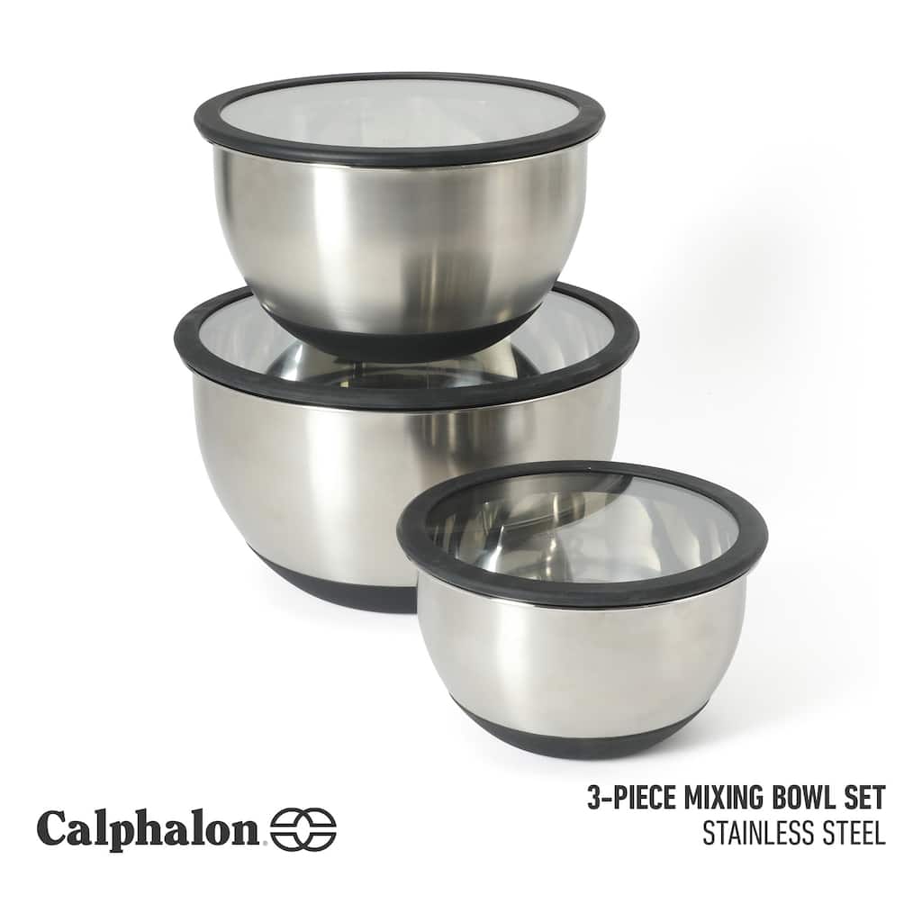 Calphalon Orbit 3 Piece Mixing Bowl Set W/ Lid