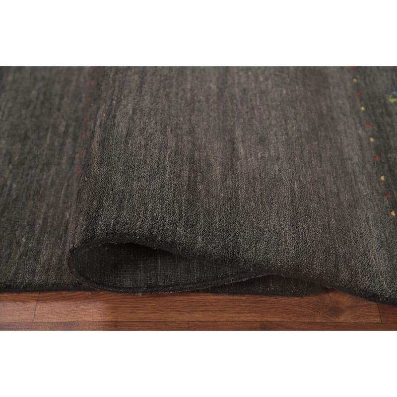 Tribal Animals Gabbeh Oriental Area Rug Wool Carpet - 6'1"x 9'9"