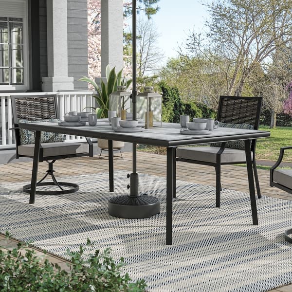ceramic patio table with umbrella hole Sintra Grey Ceramic Patio 76