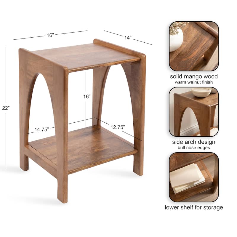 Kate and Laurel Aarstad Wood Side Table - 16x14x22