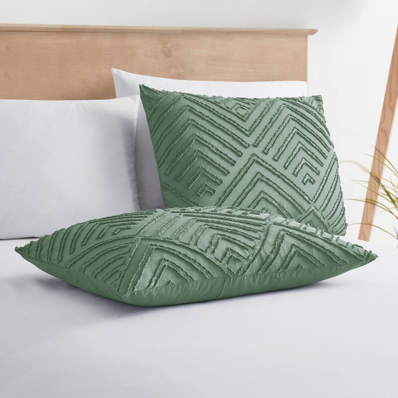 Nestl Boho Tufted Embroidery Double Brushed Duvet Cover with Button Closure