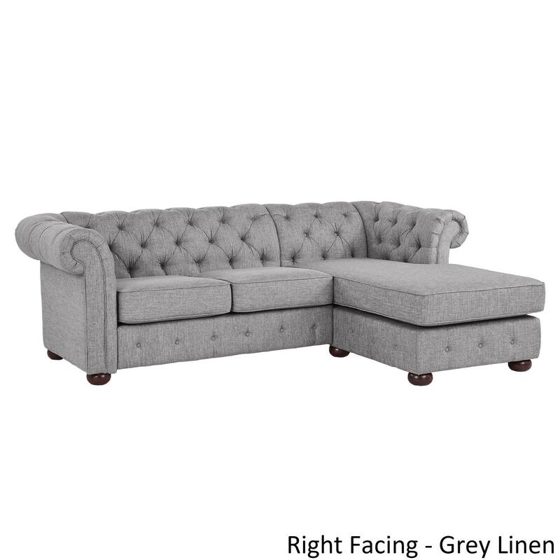 Knightsbridge Tufted Scroll Arm Chesterfield 3-Seat Sofa and Chaise by iNSPIRE Q Artisan
