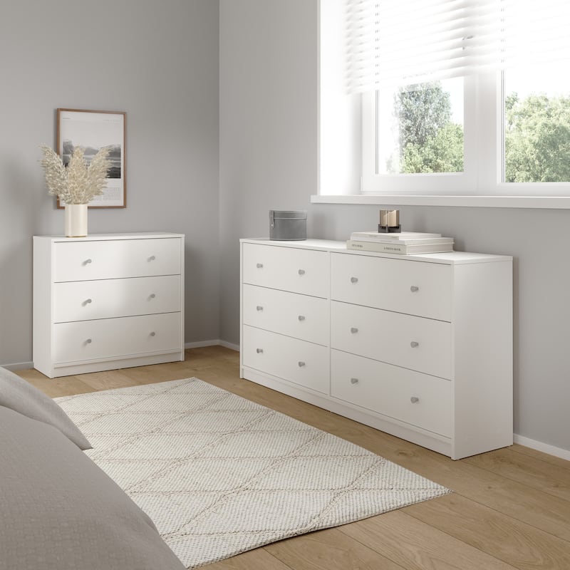 Porch & Den Zoe 3-Piece Bedroom Set - 6 Drawer Double Dresser And Chest Set Of 2