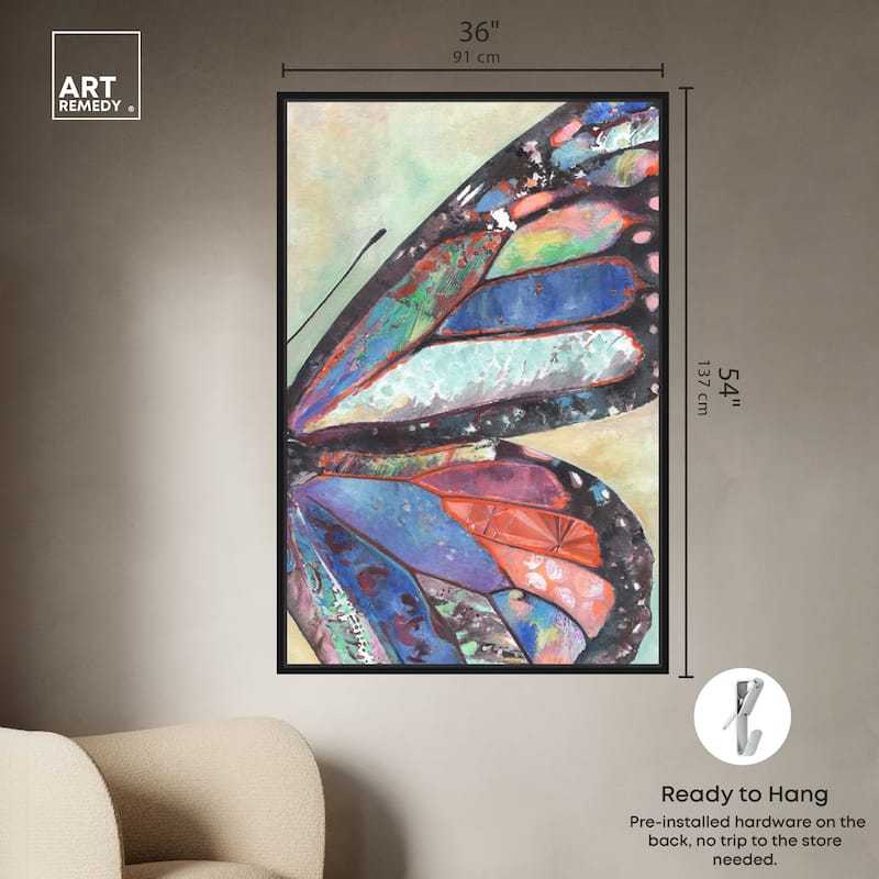 Art Remedy Butterfly Part Ii Framed Butterfly 1 Piece Canvas Wall Art