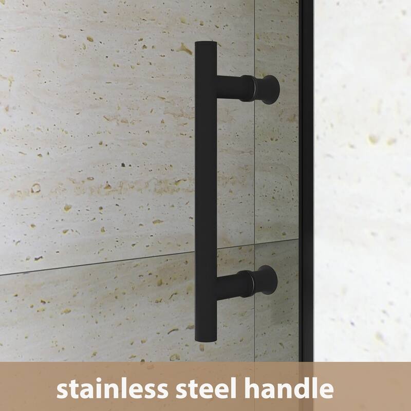 Pivot Semi-Frameless Shower Door in Matte Black Finish