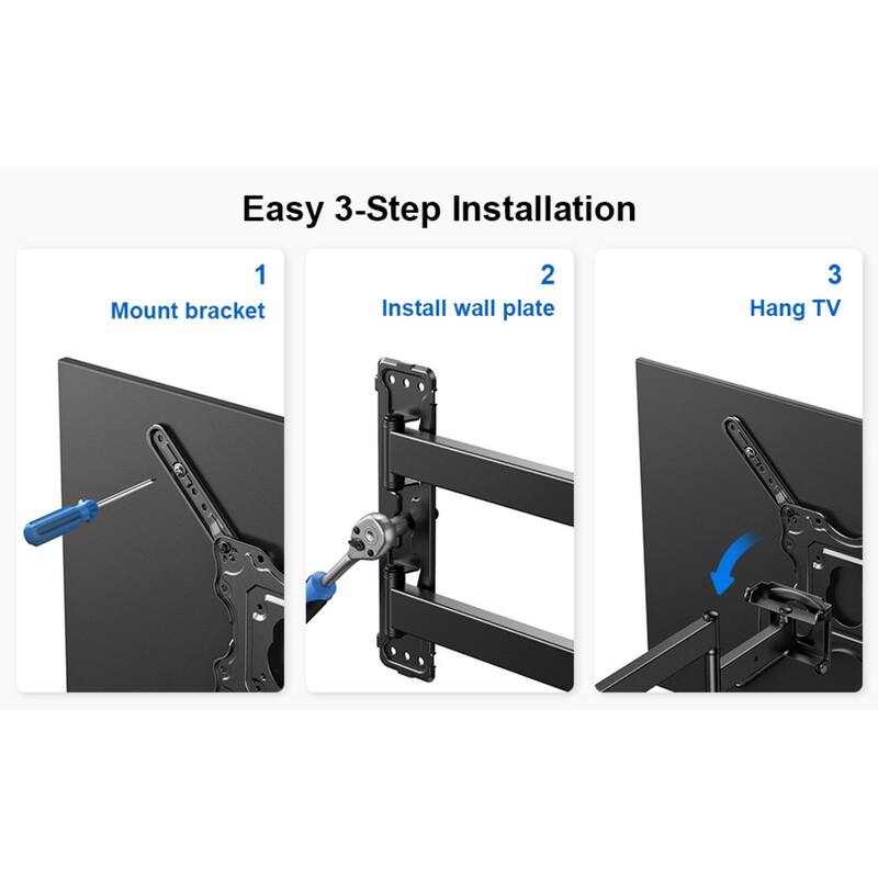 ErgoAV Single Stud Motion Mount for TVs 40″ to 55″ and up to 70lbs