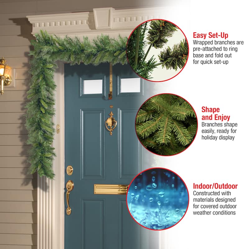 National Tree Company 9 ft. Pre-lit Winchester Pine Garland with Clear Lights - Green