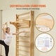 preview thumbnail 11 of 10, Natural Pine Wood 10-Level Climbing Wall Gym for Kids and Indoor Playset - 31.5” L x 20.67” W x 86.61” H