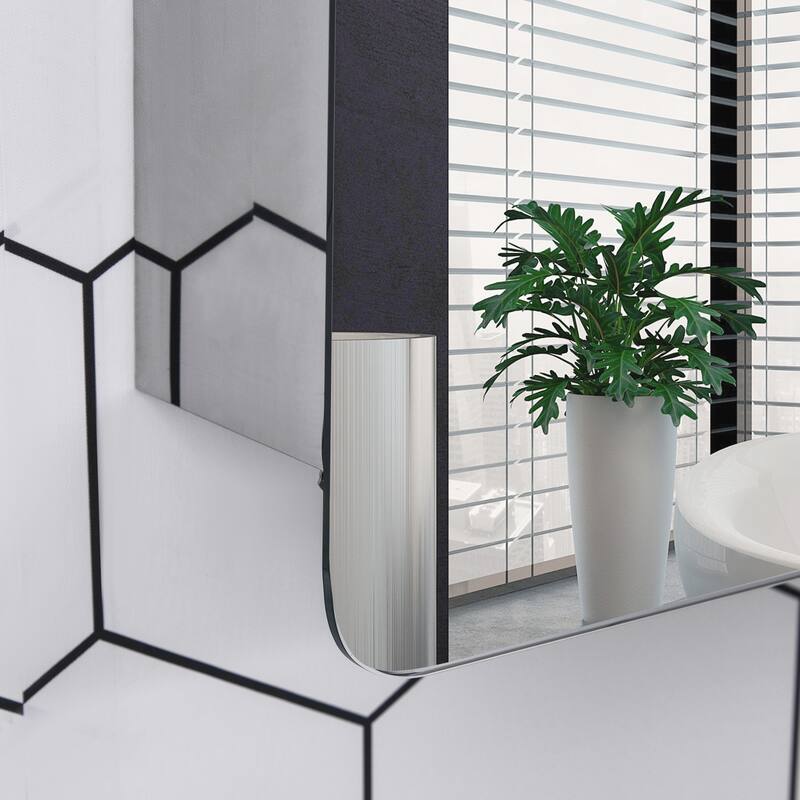 Mirror Wall-Mounted Medicine Cabinet with 3-Tier Storage, Stainless Steel Construction, Space-Saving Design - 4.75X18 in