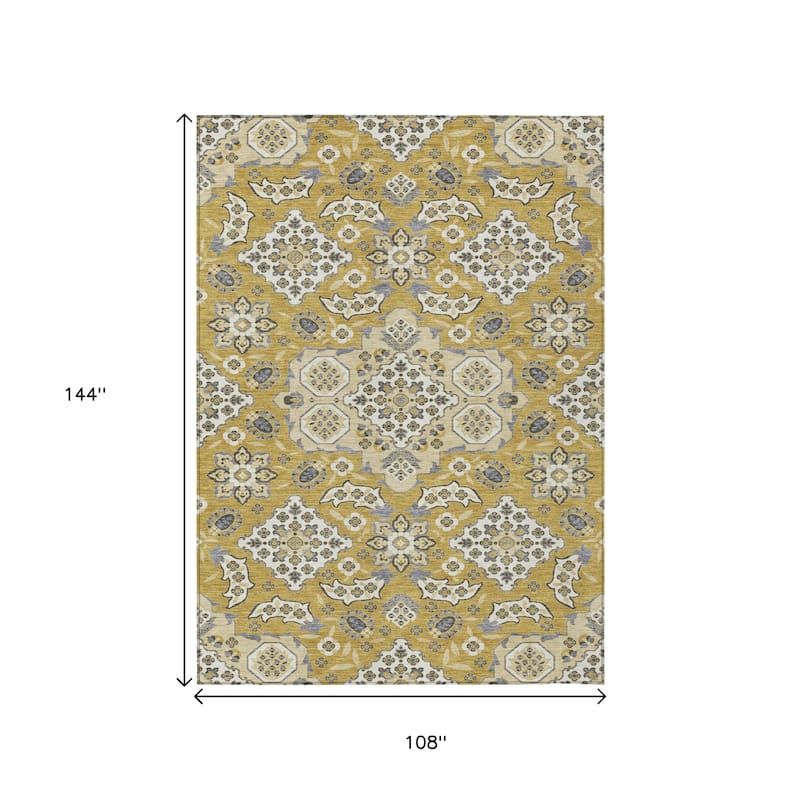 HomeRoots Medallion Traditional Rectangle Outdoor Rug