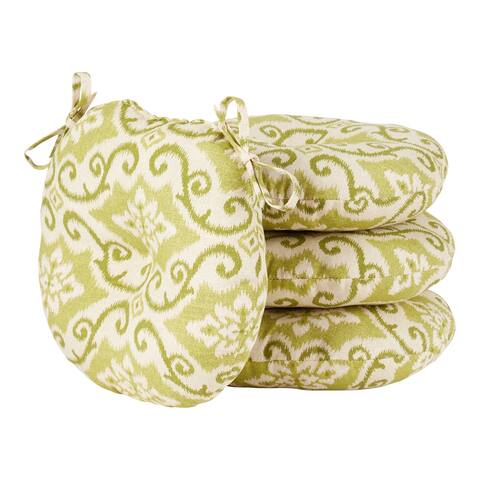 Greendale Home Fashions Shoreham Green Ikat Outdoor Round Bistro Dining Seat Cushion (Set of 2)