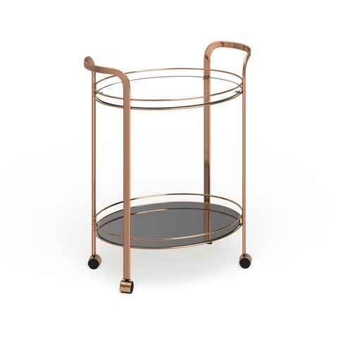 Strick & Bolton Saar Champagne 2-shelf Serving Cart