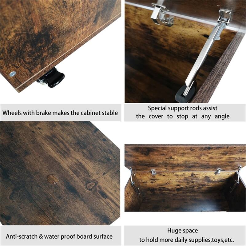 Storage Chest,Storage Trunk on Wheels with Brakes,Sturdy Storage Bench