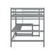 preview thumbnail 4 of 16, Full Size Kids Bed Loft Bed with Desk and Ladders Guardrails, Grey