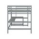 preview thumbnail 4 of 16, Full Size Loft Bed Kids Bed with Built-in Desk Ladder Platform and Ladders Guardrails, Grey