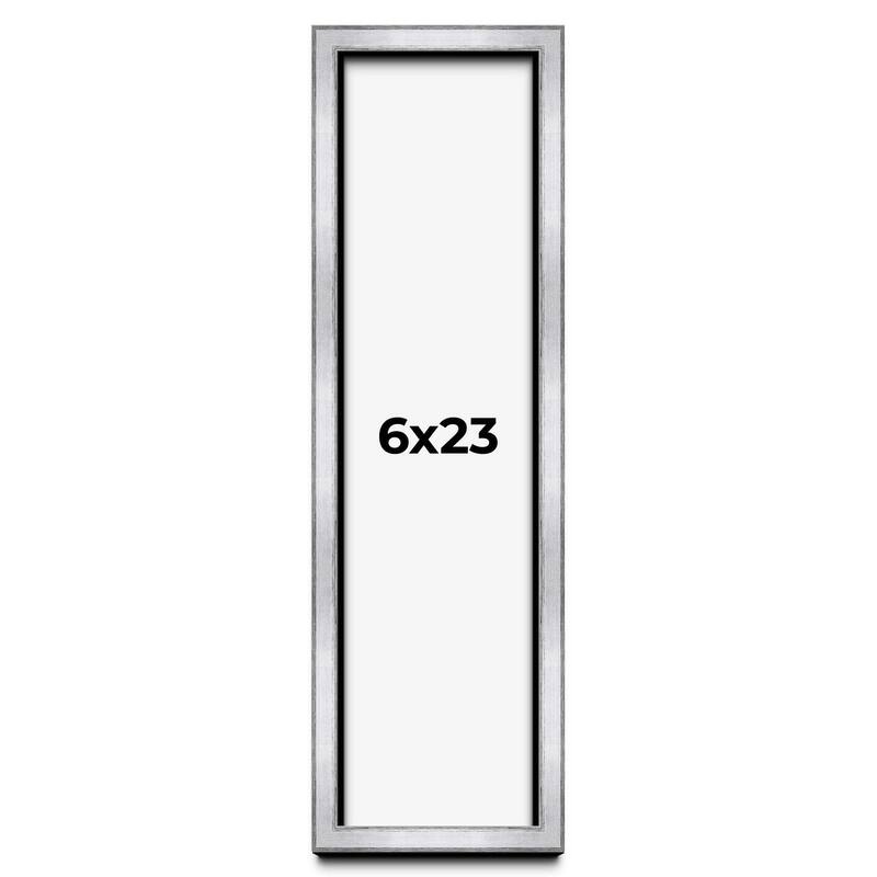 6x23 Shadow Box Frame Silver | 1.375 Inches Deep Real Wood