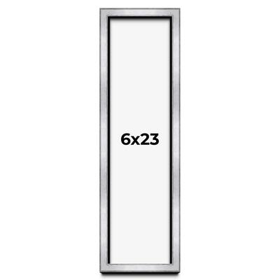 6x23 Shadow Box Frame Silver | 1.375 Inches Deep Real Wood